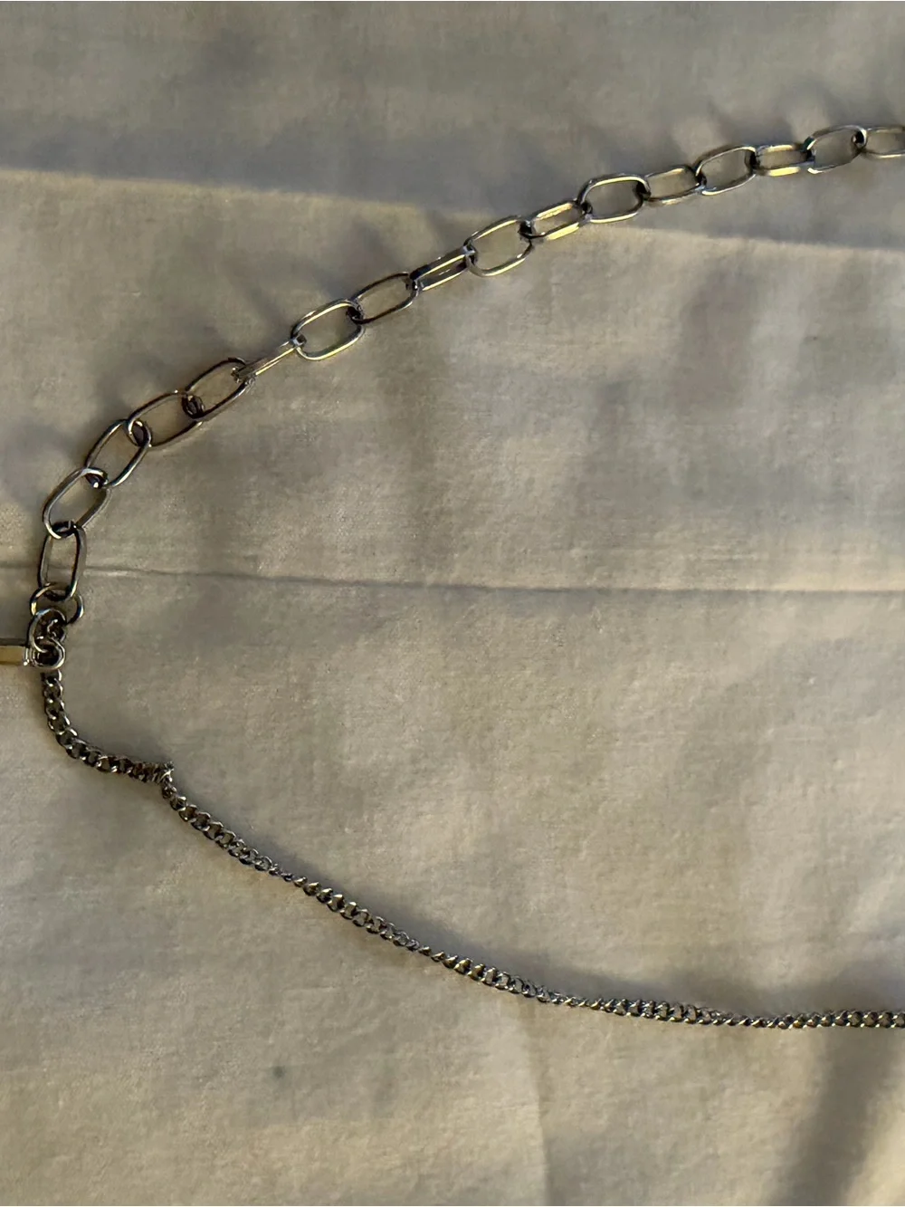 Silver Two-Chain Cross Necklace - Women Accessories